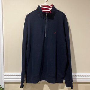 Men’s Navy-Blue Nautica Quarter zip Sweater